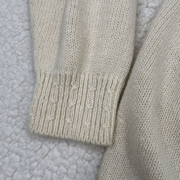 Vintage Gitano Womens M Knit Cardigan Sweater Cream Button Front Grandma - Picture 4 of 10